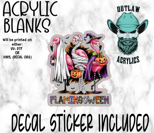 Flamingoween Acrylic & Decal Set