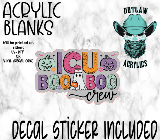 I.C.U Boo Boo Crew Acrylic & Decal Set