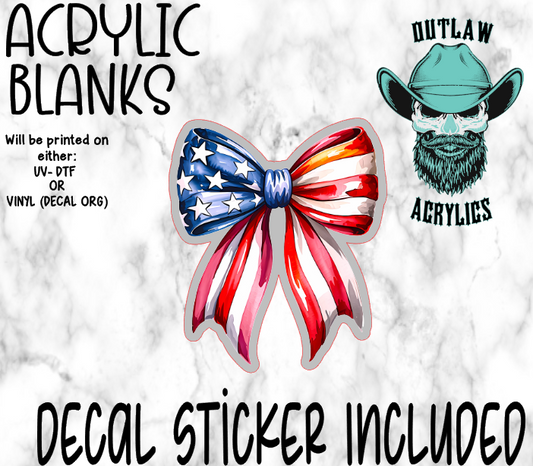 Watercolor Bow Acrylic & Decal Set