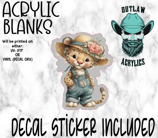 Vintage Leopard Cheetah Acrylic & Decal Set