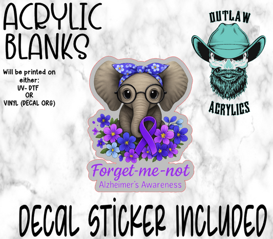 Forget Me Not Alzheimer's Acrylic & Decal Set