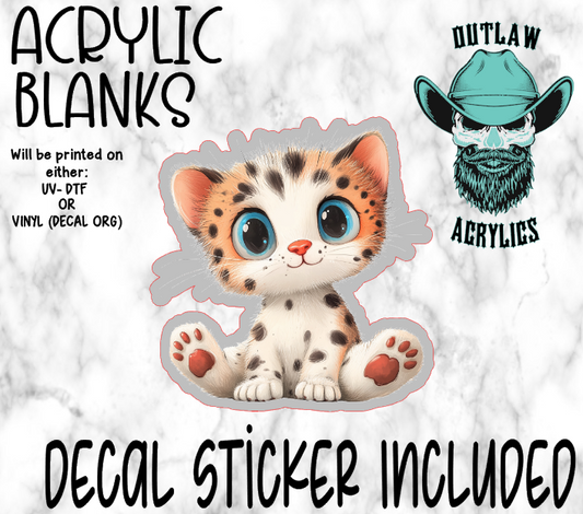Big Blue Eye Cat Acrylic & Decal Set