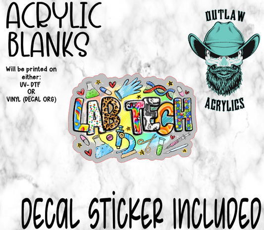 Lab Tech Colorful Acrylic & Decal Set