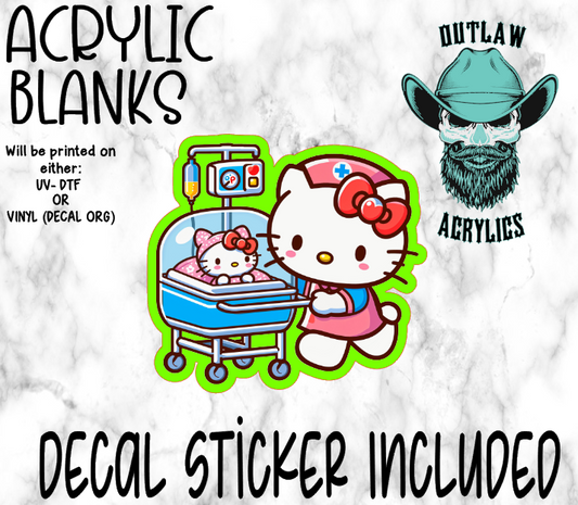 I.C.U Cat & Baby Acrylic & Decal Set