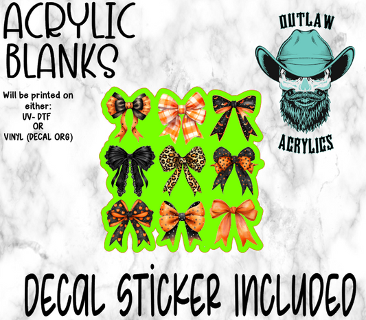 Croquette Halloween Bow Bundle Acrylic & Decal Set