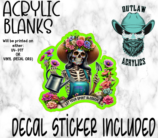 Let Your Spirit Bloom Acrylic & Decal Set