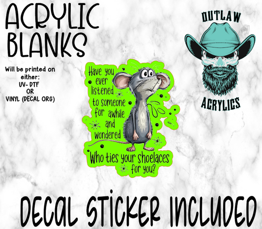 Who Ties Your Shoes? Acrylic & Decal Set