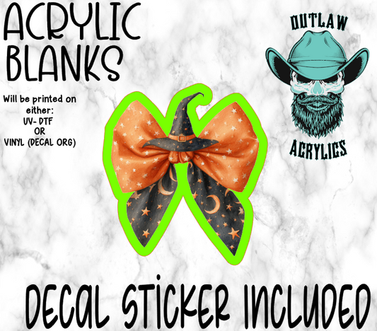 Witch Hat Bow Acrylic & Decal Set