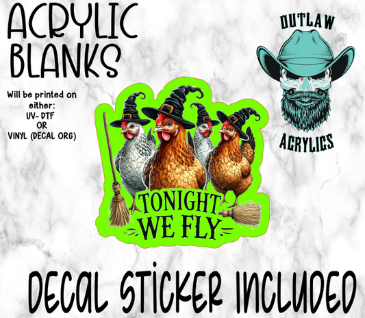 Chicken Fly Acrylic & Decal Set