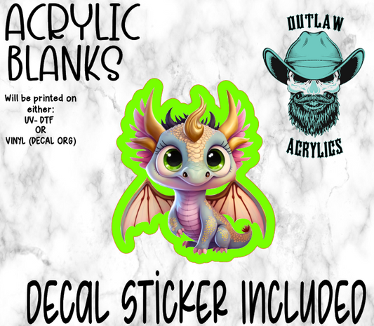 Pink & Gold Dragon Acrylic & Decal Set