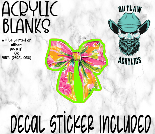 Tropical Bow Acrylic & Decal Set