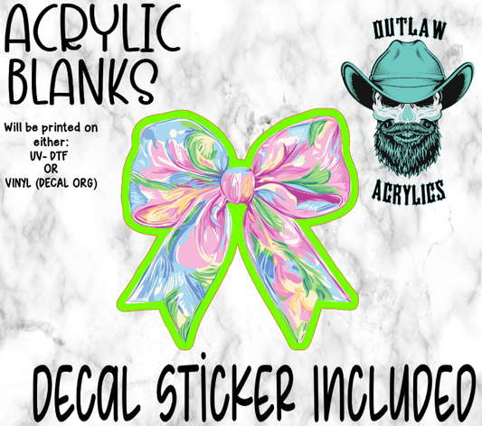 Pastel Floral Bow Acrylic & Decal Set