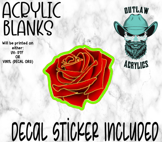 Golden Rose Acrylic & Decal Set
