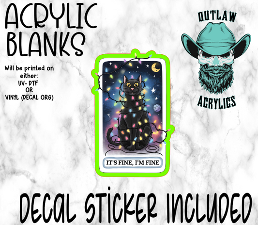 Its Fine Im Fine Tarot Card Acrylic & Decal Set
