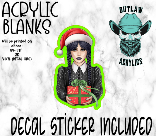 Wednesday Christmas Acrylic & Decal Set
