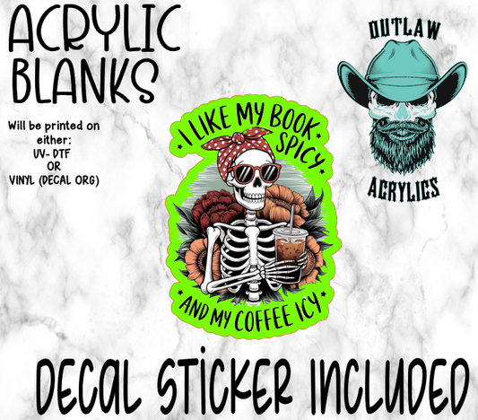 Books Spicy Coffee Icy Acrylic & Decal Set