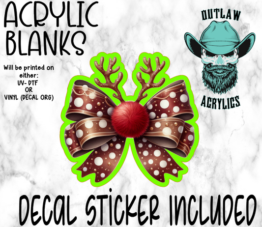 Rudolph Bow Acrylic & Decal Set