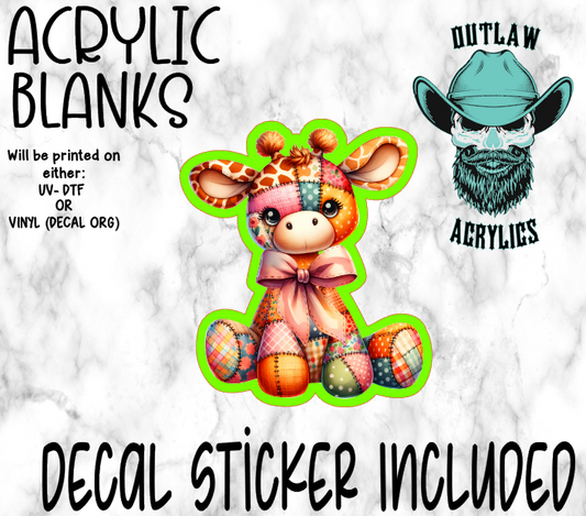 Giraffe Patch Acrylic & Decal Set