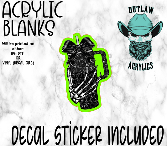 Black Bottle Skele Hand Acrylic & Decal Set