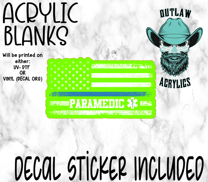 Paramedic Flag Acrylic & Decal Set