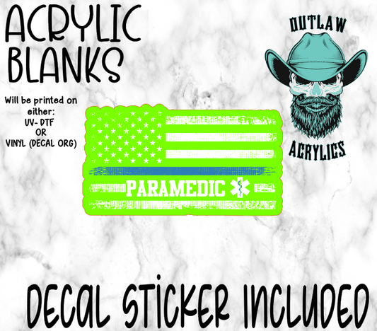 Paramedic Flag Acrylic & Decal Set
