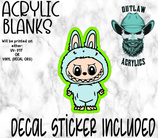 Blue Monster Doll Acrylic & Decal Set