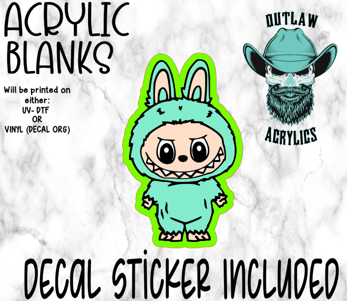Teal Monster Doll Acrylic & Decal Set