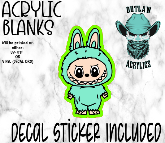 Teal Monster Doll Acrylic & Decal Set