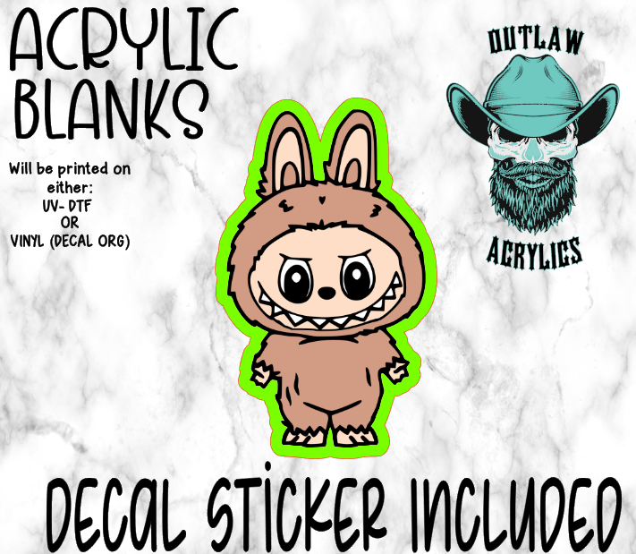 Brown Monster Doll Acrylic & Decal Set