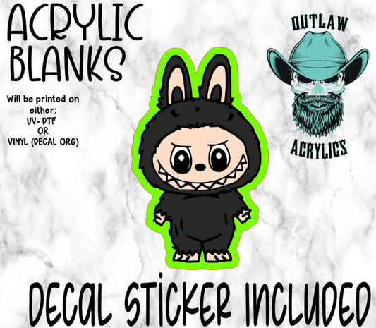 Black Monster Doll Acrylic & Decal Set
