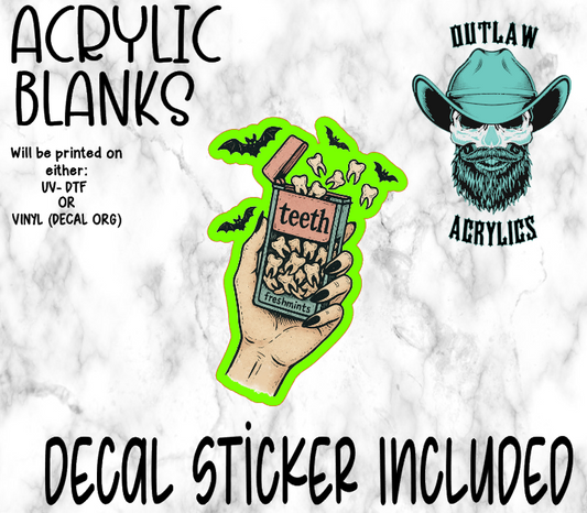 Teeth Fresh Mints Acrylic & Decal Set