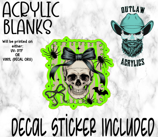 Black & Gray Skull Vibes Acrylic & Decal Set
