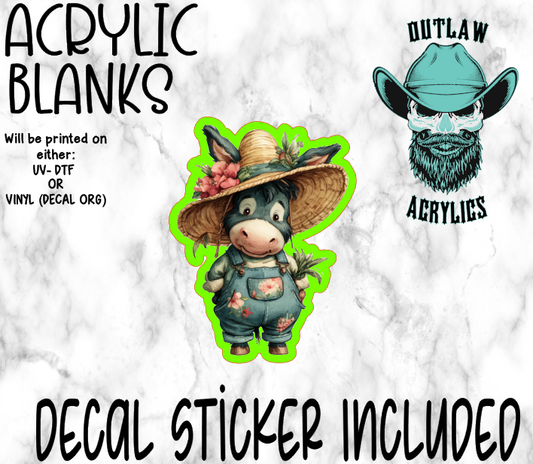 Vintage Donkey Acrylic & Decal Set