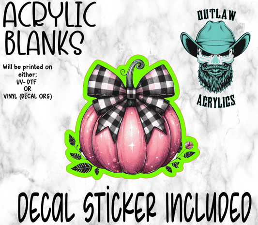 Pink Pumpkin Acrylic & Decal Set