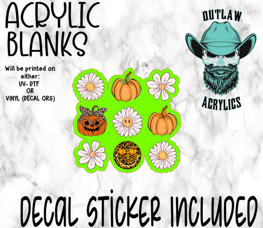 Pumpkin Daisy Acrylic & Decal Set
