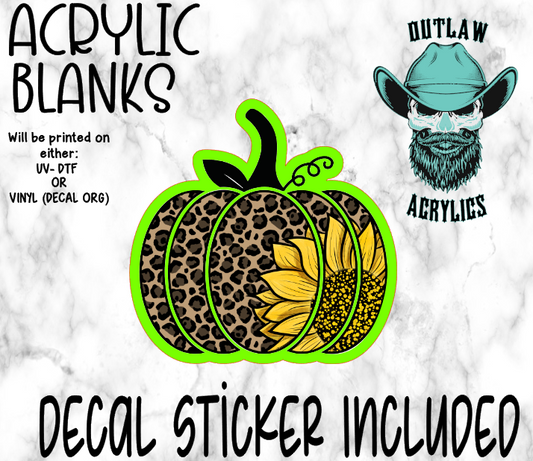 Pumpkin Leopard Sunflower Acrylic & Decal Set