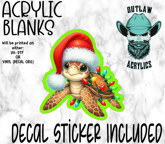 Christmas Turtle Acrylic & Decal Set