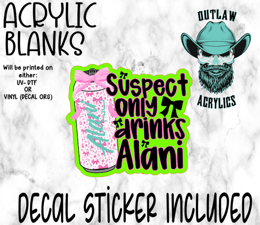 Suspect Drinks A Acrylic & Decal Set