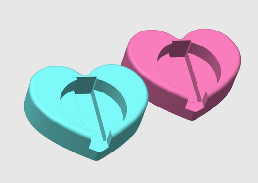 Single Heart Badge Reel Belt Clip Style Holder 3D Printed