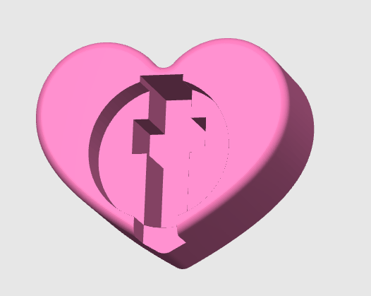 Single Heart Badge Reel Alligator Clip Style Holder 3D Printed