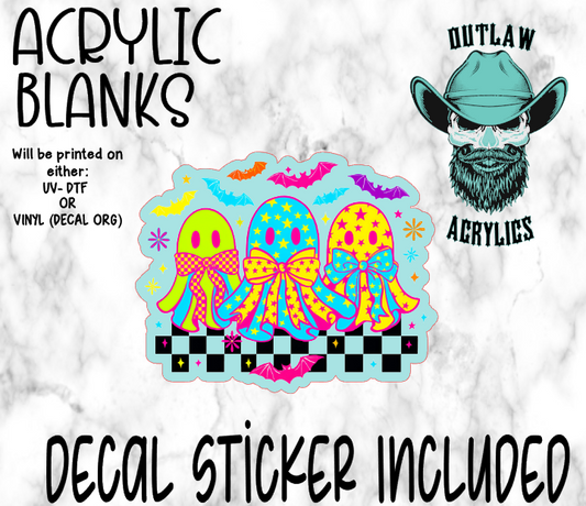 Neon Ghosts Checkered Acrylic & Decal Set