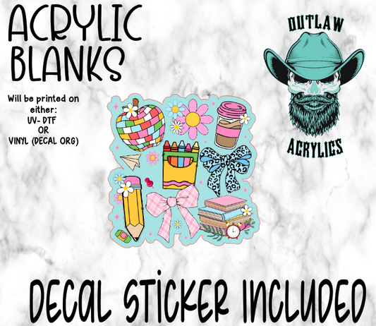 Groovy Teacher Acrylic & Decal Set