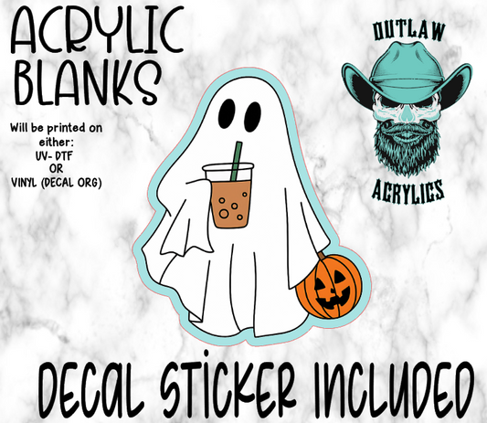 Coffee Pumpkin Ghost Acrylic & Decal Set