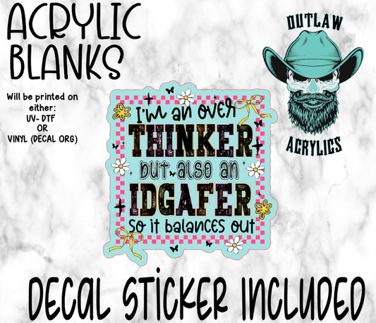Overthinker Alert Acrylic & Decal Set