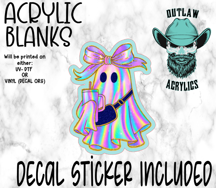 Boojee Holo Ghost Acrylic & Decal Set- Outlaw Acrylics