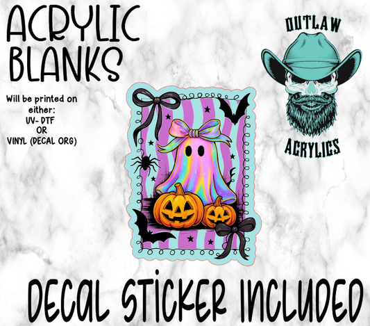 Black Frame Holo Ghost Pumpkin Acrylic & Decal Set