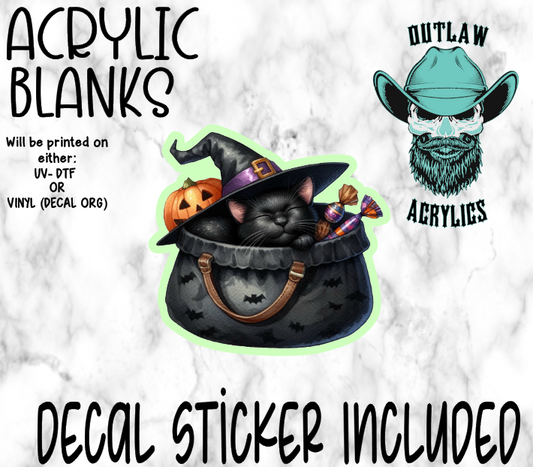 Black Cat Purse Acrylic & Decal Set