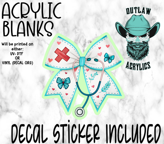 Scope Nurse Bow Acrylic & Decal Set
