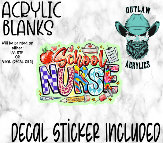 School Nurse Acrylic & Decal Set