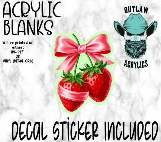 Strawberry Bow Acrylic & Decal Set